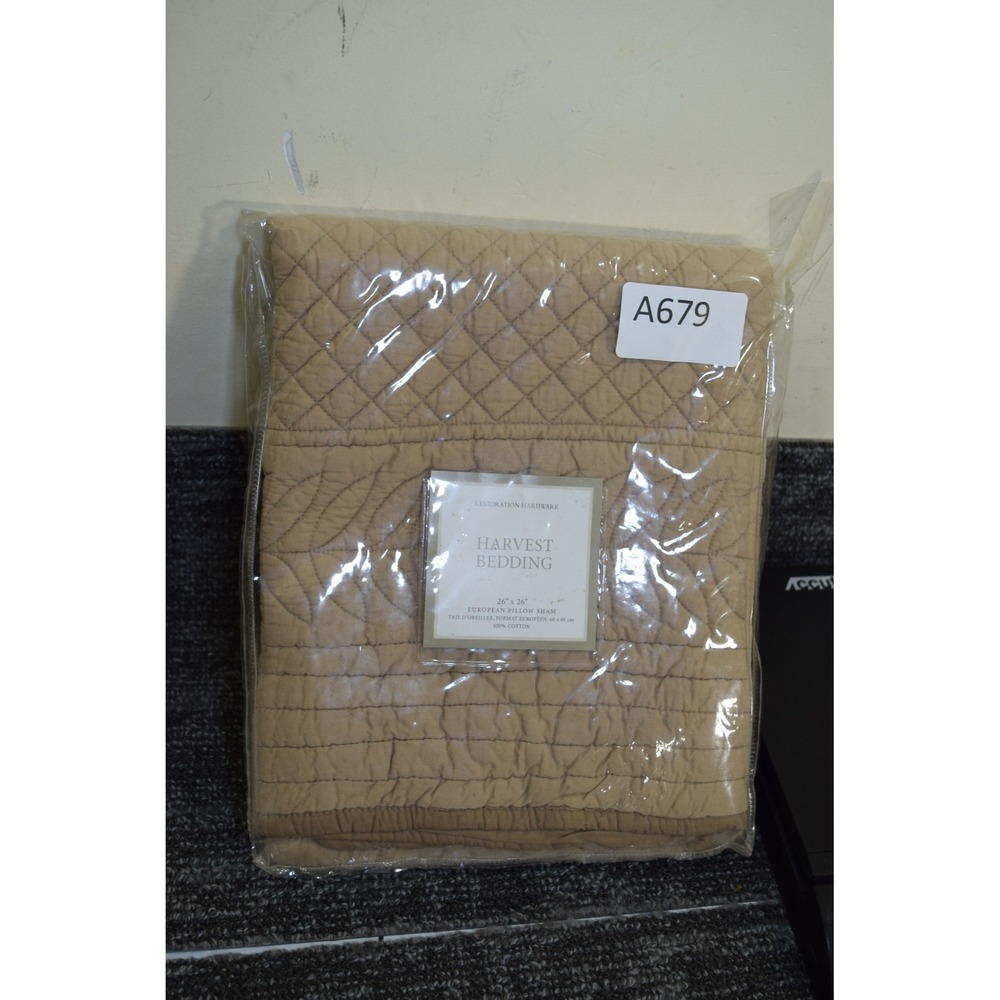 NOS Restoration Hardware Harvest Bedding European Pillow Sham 26x26 Tan NEW